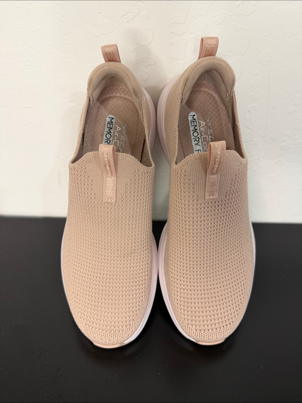 Skechers Women's Slip-On Knit Sneakers in Blush Pink